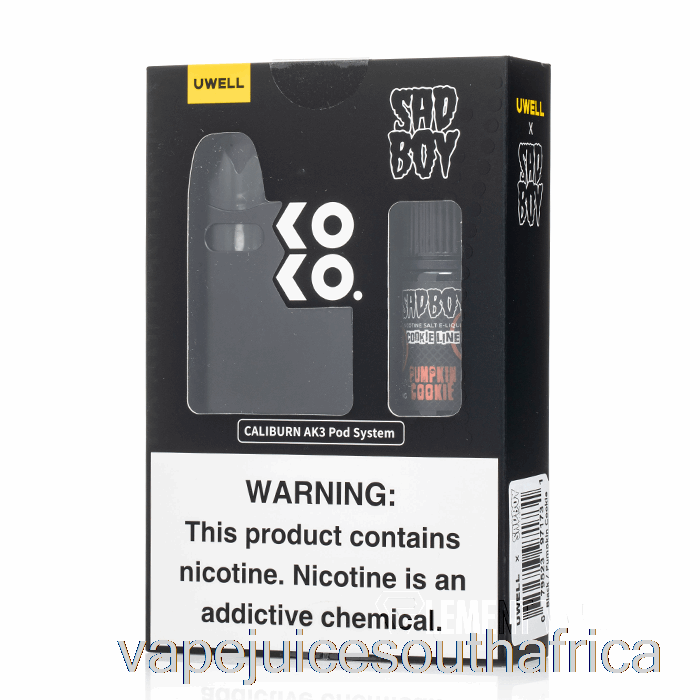 Vape Pods Uwell X Dv Caliburn Ak3 Kit + 50Mg Nic Salt [Black] Sadboy - Pumpkin Cookie